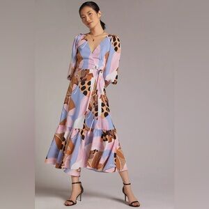 NWT ANTHROPOLOGIE brand Hutch bloom large midi wrap dress